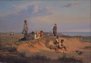 Martinus Rorbye Men of Skagen a summer evening in fair wheather oil